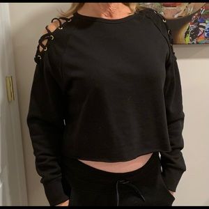 New With Tags - Black New Look sweater with laced shoulder detailing Size:M